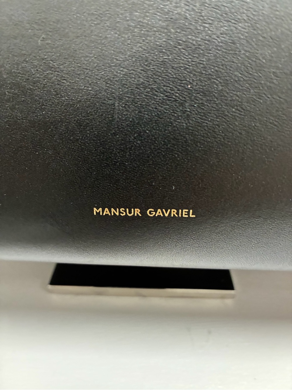 Mansur Gavriel Black Leather Tote with Blue Interior - Picture 6 of 9